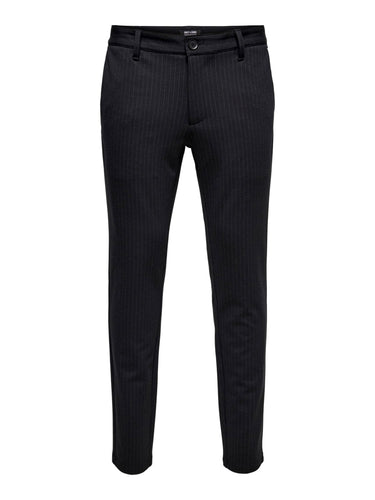 Mark Pants - Striped Black - Only & Sons - Black