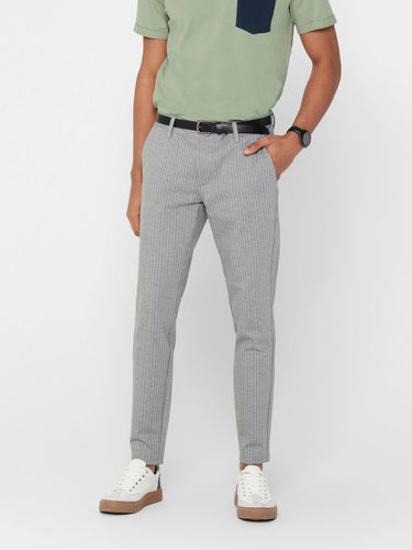 Mark Pants - Light Gray Striped - Only & Sons - Grey