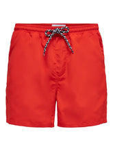 Charger l&#39;image dans la galerie, Swim shorts with drawstring - Red - Only &amp; Sons - Red
