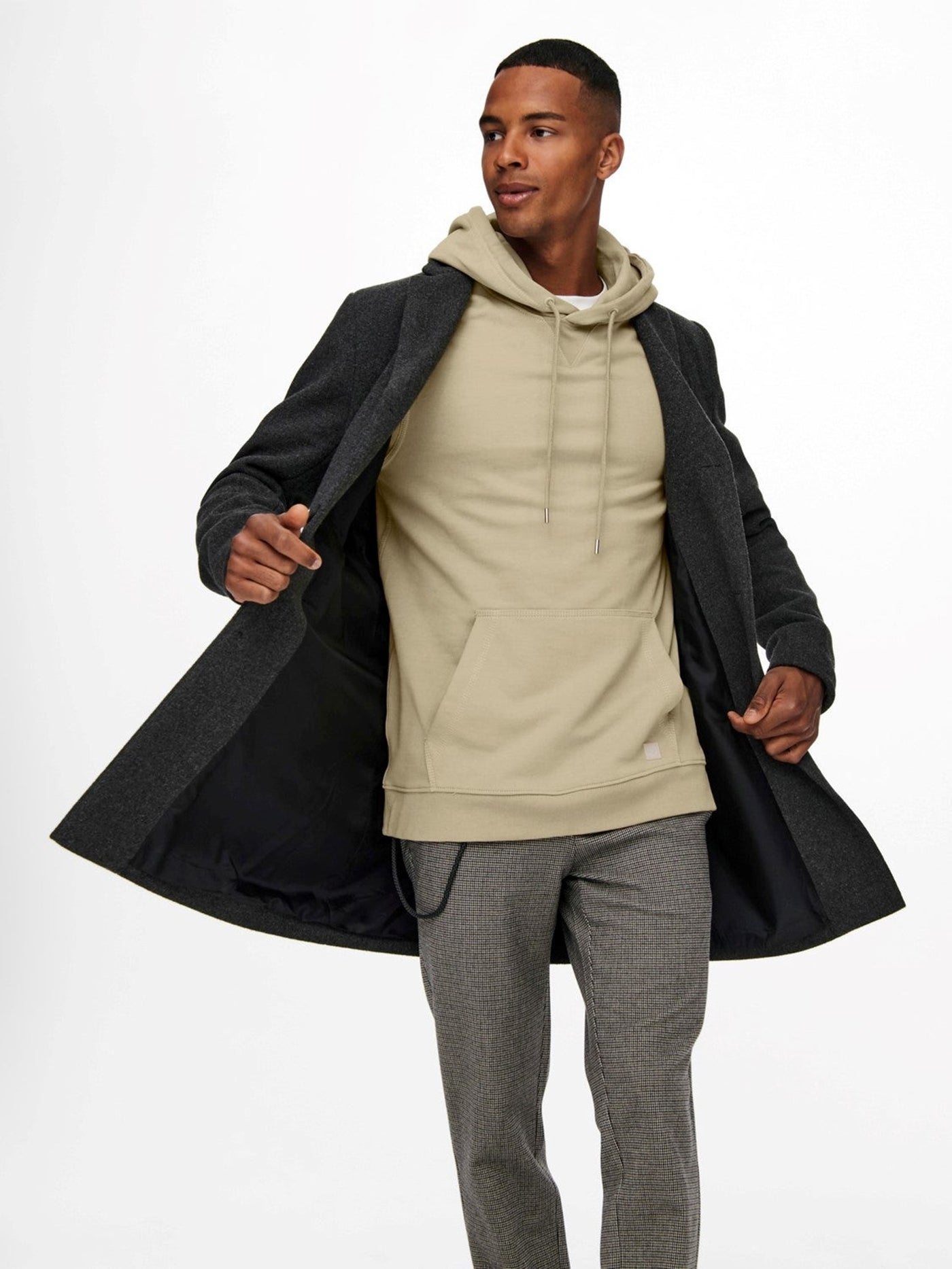 Jaylon Wool Jacket - Dark Gray Melange - Only & Sons - Grey 2