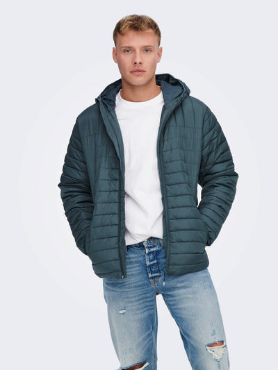 Piet Hood Quilted jacket - Dark Slate - Only & Sons - Blue