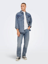 Afbeelding in Gallery-weergave laden, Bill Washed Overshirt - Blue Denim - Only &amp; Sons - Blue 5
