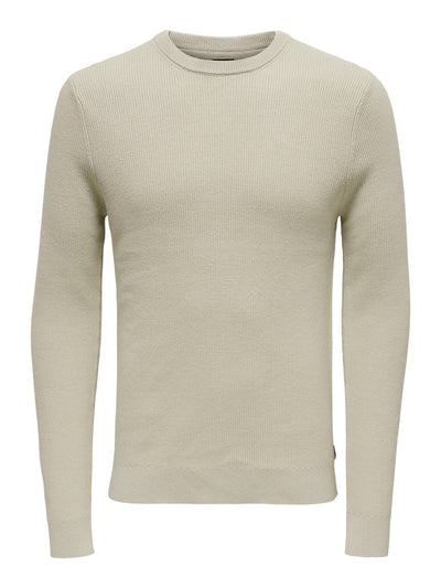 Phil Knit Pullover - Silver Lining - Only & Sons - Khaki 5