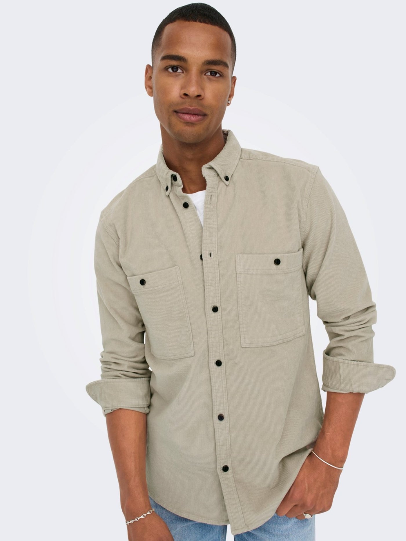 Terry Shirt - Silver Lining - Only & Sons - Khaki 3