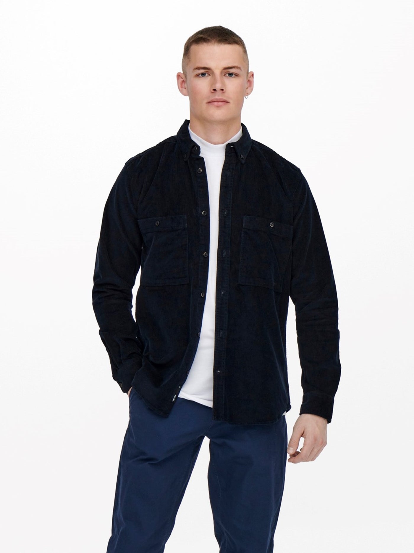 Terry Shirt - Dark Navy - Only & Sons - Blue