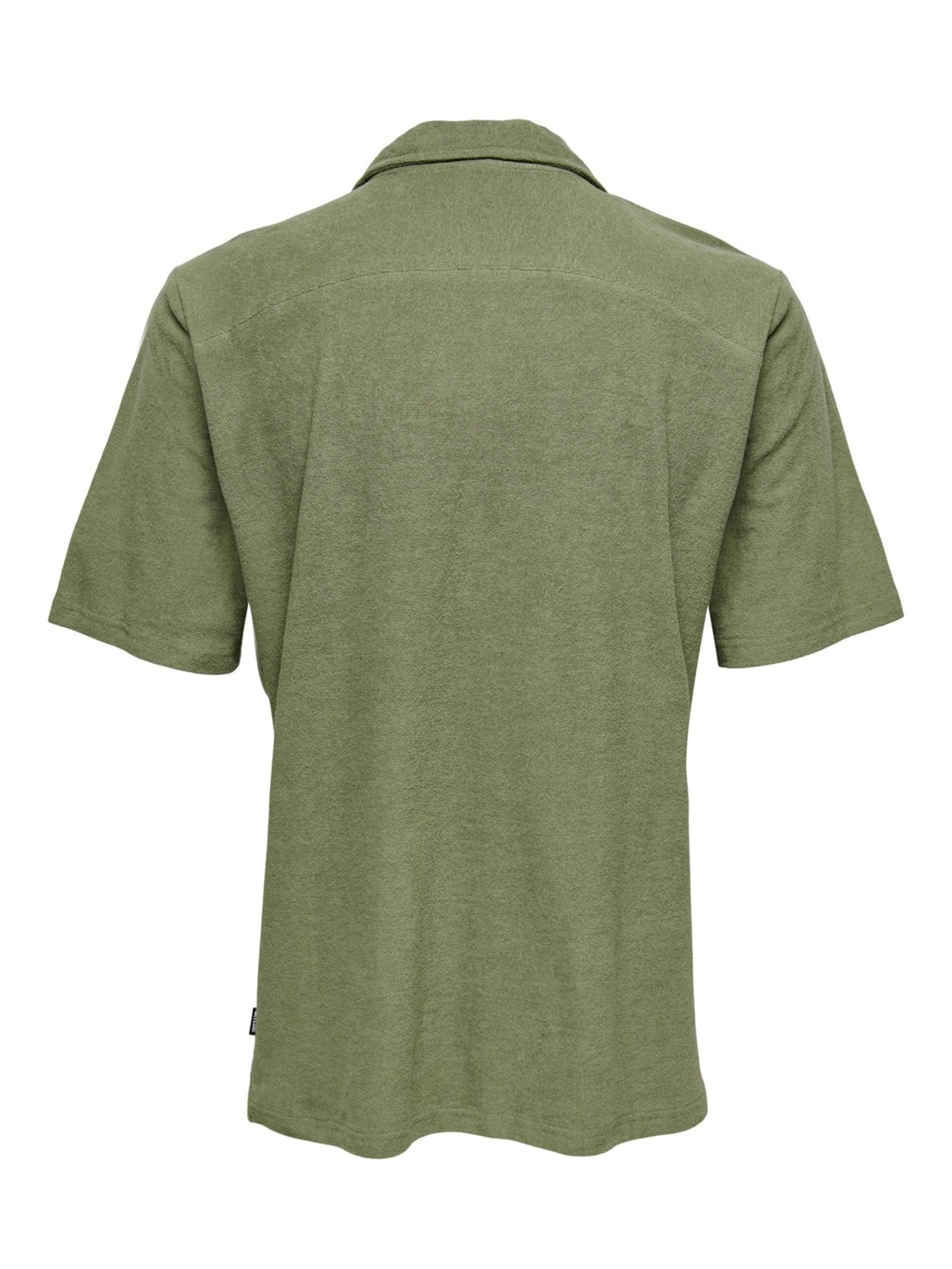 Jerry Regular Terry Towelling Shirt - Deep Lichen Green - Only & Sons - Green 2