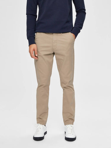 Miles Flex chino pant - Beige (organic cotton) - Selected Homme - Khaki