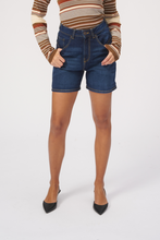 Load image into Gallery viewer, The Original Performance Denim Shorts - Dark Blue Denim - TeeShoppen - Blue 3
