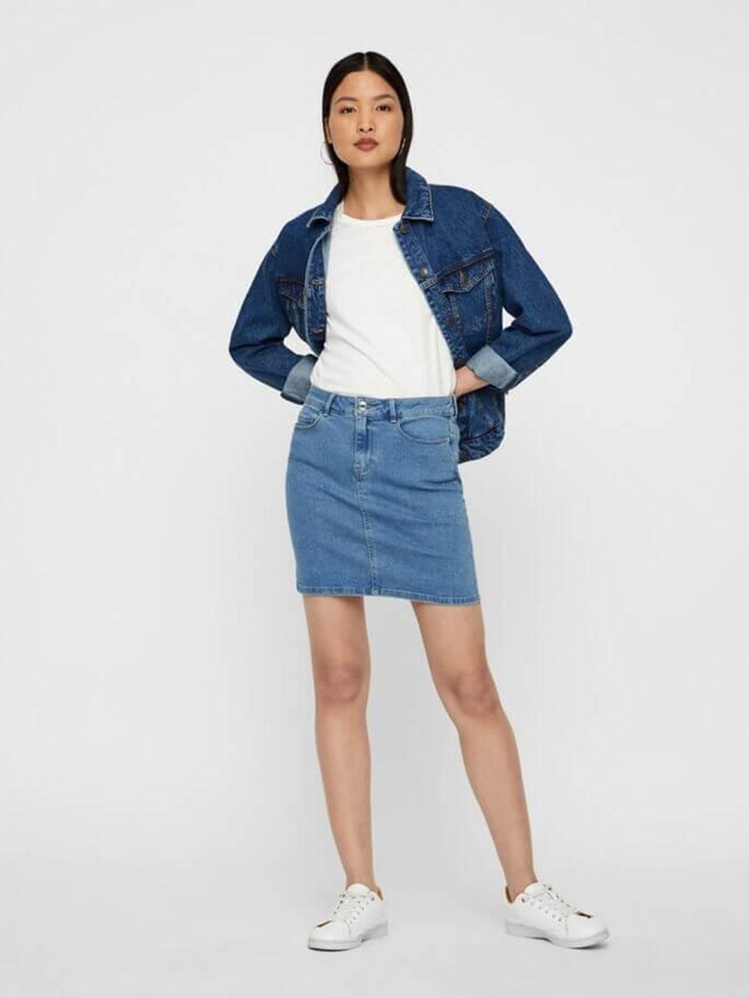 Hot Seven Skirt - Light Blue Denim - Vero Moda - Blue