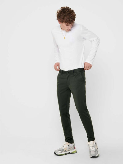 Mark Pants - Dark green (patterned) - Only & Sons - Green 2