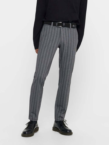 Mark Pants Stripy - Light gray - Only & Sons - Grey