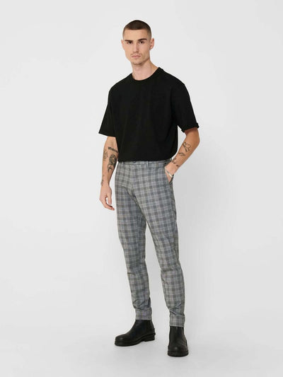 Mark Pants checkered - Light gray - Only & Sons - Grey 3