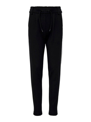 Poptrash pants (kids) - Black with white stripe - Kids Only - Black