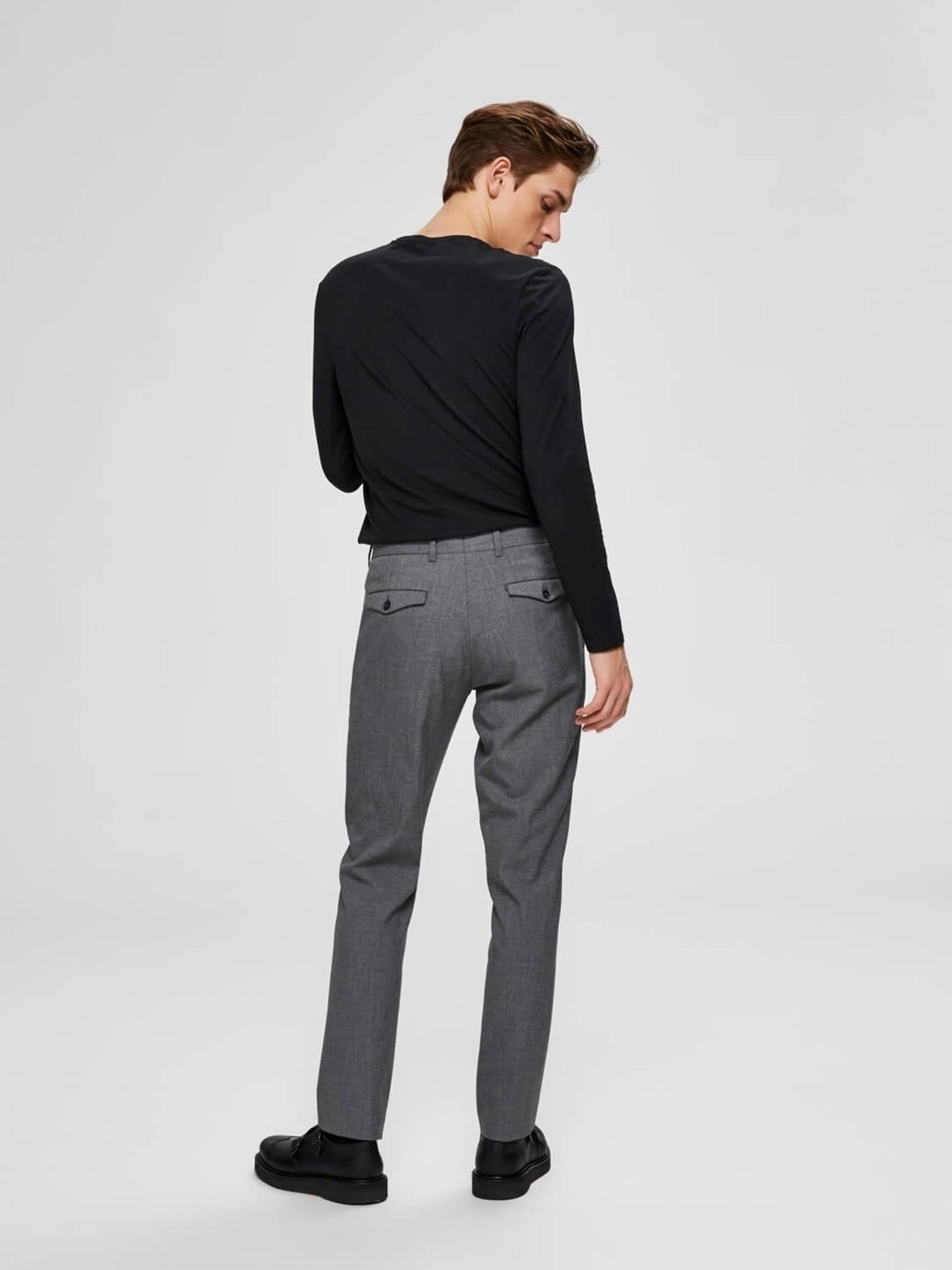 Carlo Flex Pants - Dark Gray - Selected Homme - Blue 4