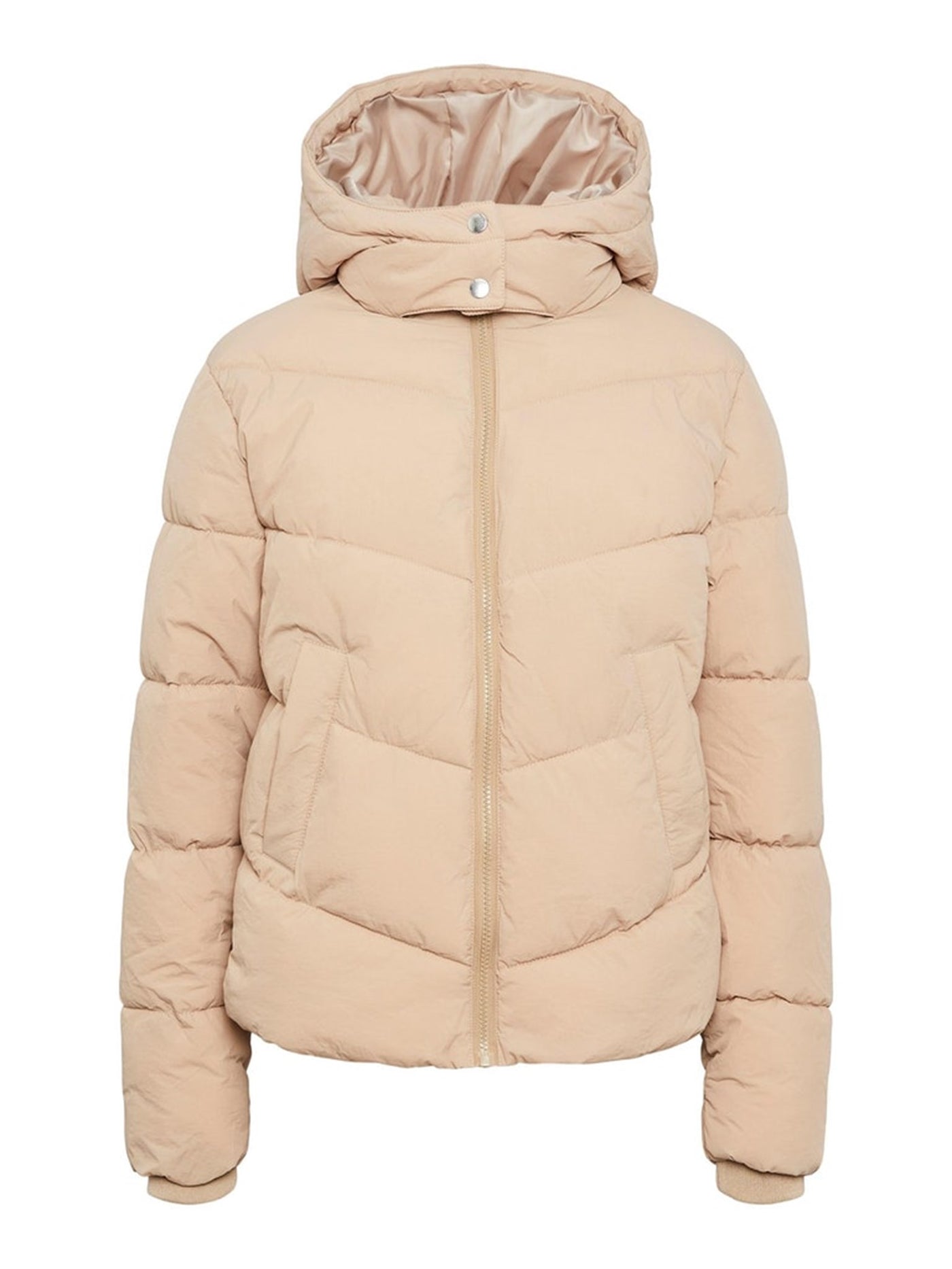 Jamilla Puffer jacket - Silver Mink - PIECES - Khaki