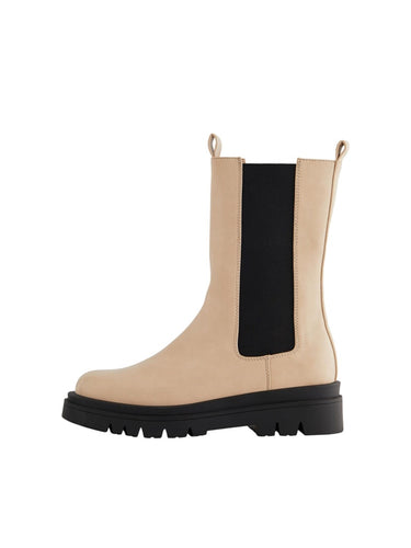 Tia Chelsea Boot - Beige - PIECES - Khaki