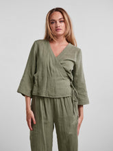 Charger l&#39;image dans la galerie, Lelou Wrap Top - Sea Spray - PIECES - Green 3
