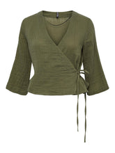 Charger l&#39;image dans la galerie, Lelou Wrap Top - Sea Spray - PIECES - Green 6
