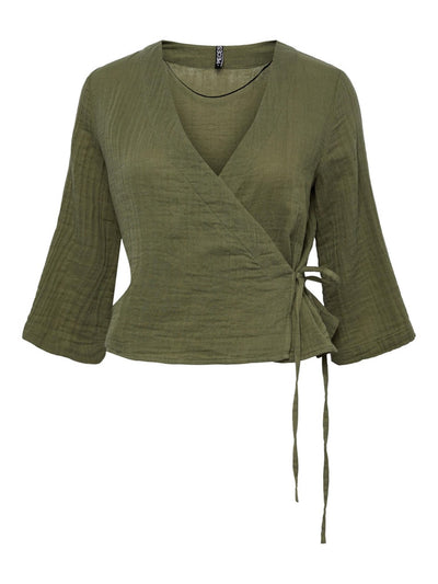 Lelou Wrap Top - Sea Spray - PIECES - Green 6