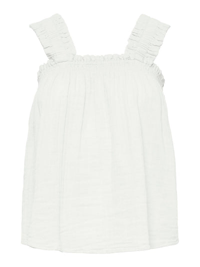 Lelou Top - Bright White - PIECES - White