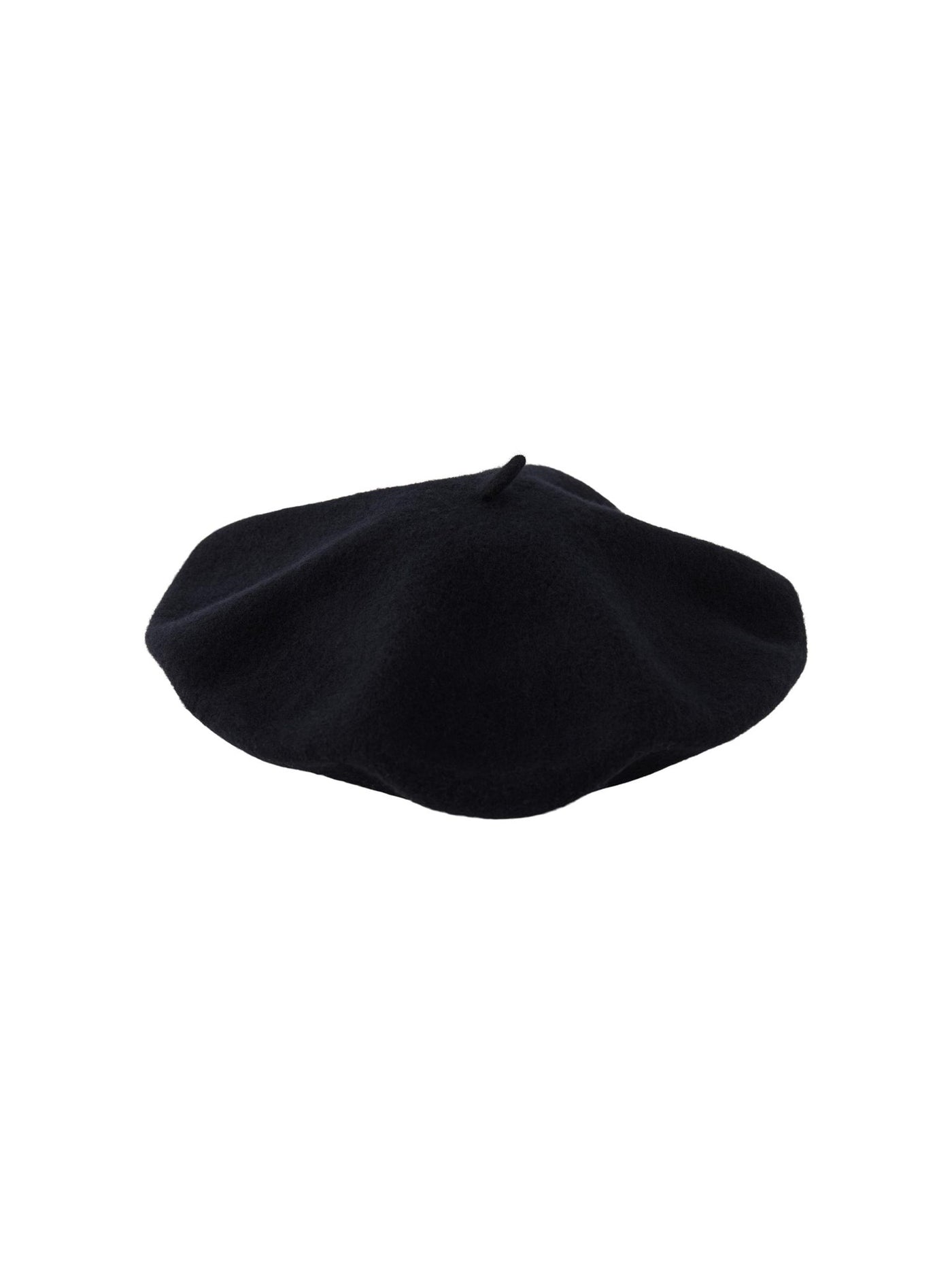 French Wool Beret - Black - PIECES - Black 2