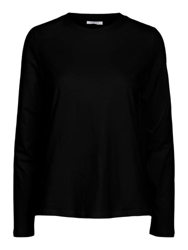 Ria Solid Tee - Black - PIECES - Black