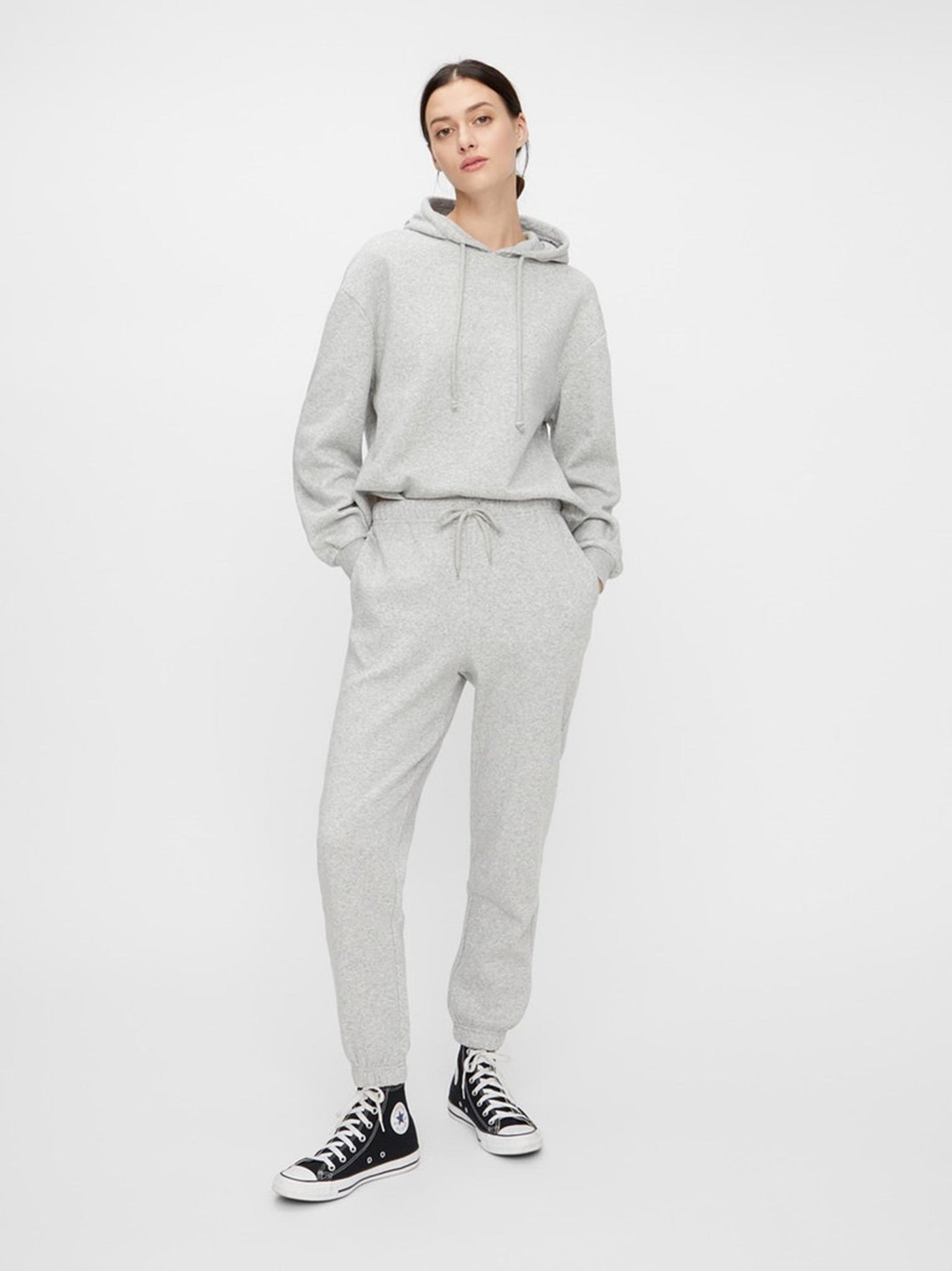 Chilli Sweatpants - Light Grey Melange - PIECES - Grey 4