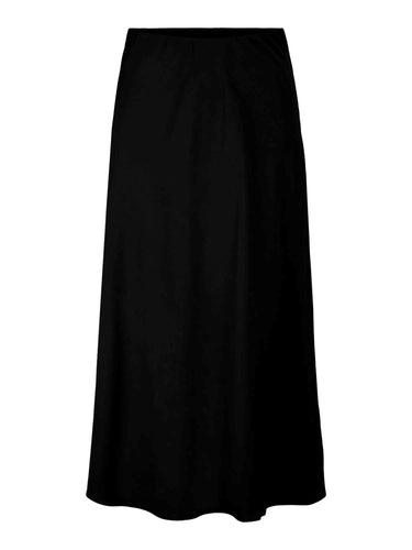 Franan High-waisted Midi Skirt - Black - PIECES - Black