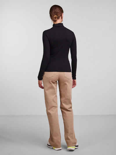 Kitte Rollneck Top - Black - PIECES - Black 4