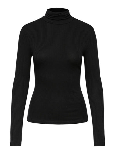 Kitte Rollneck Top - Black - PIECES - Black 5