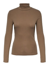 Cargar imagen en el visor de la galería, Kitte Rollneck Top - Fossil - PIECES - Brown 5
