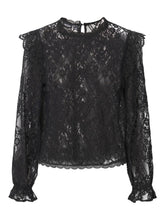 Carregar imagem no visualizador da galeria, Allie Lace Bluse - Black - PIECES - Black 5
