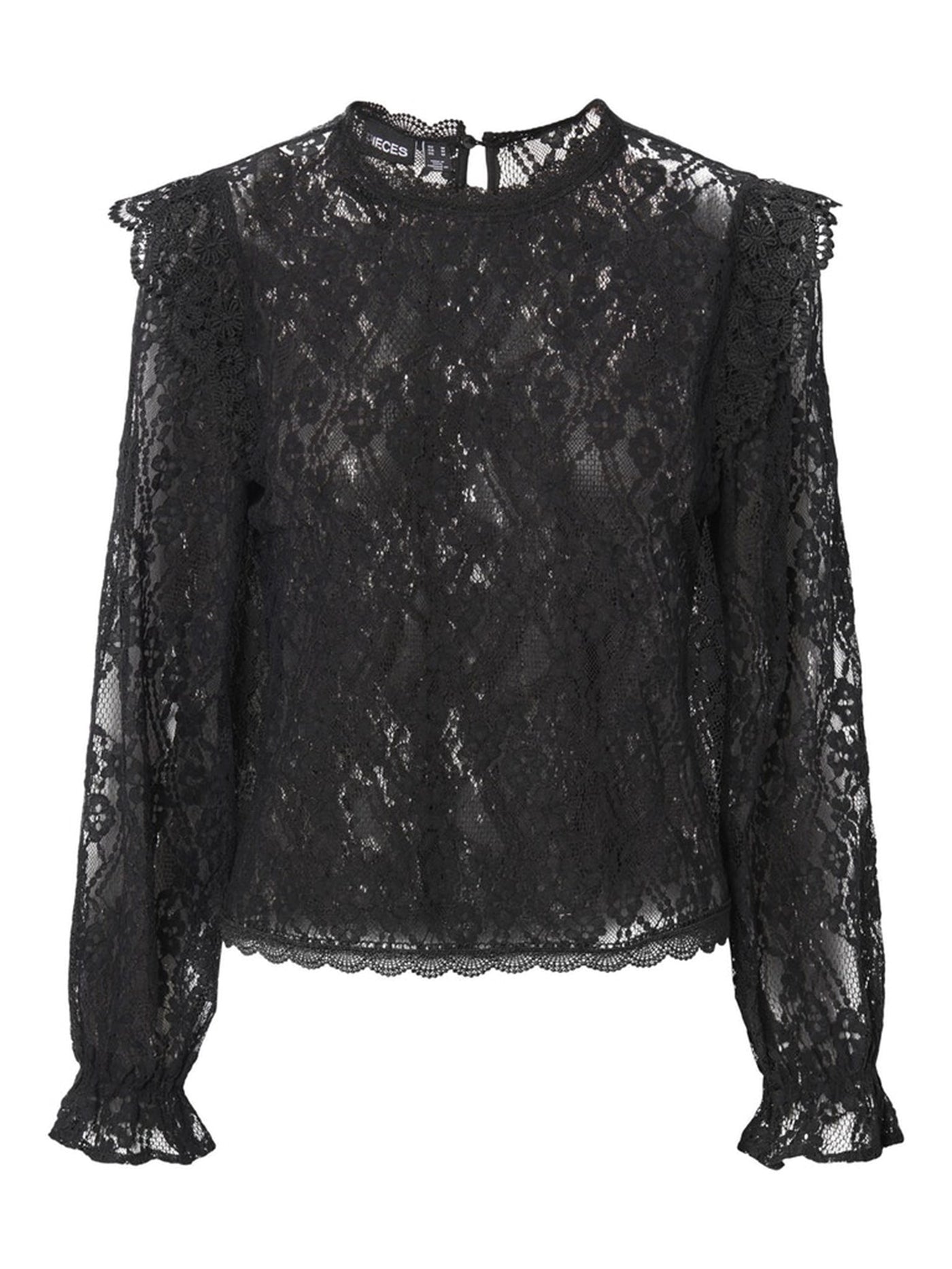 Allie Lace Bluse - Black - PIECES - Black 5