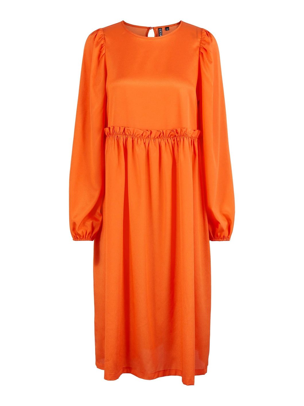 Dyne Midi Dress - Exuberance - PIECES - Orange