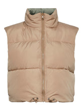 Load image into Gallery viewer, Nadia Short Puffer Vest - Silver Mink - PIECES - Brown
