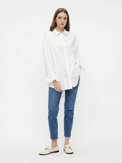 Ecci Oversized Shirt - Light white - PIECES - White 4