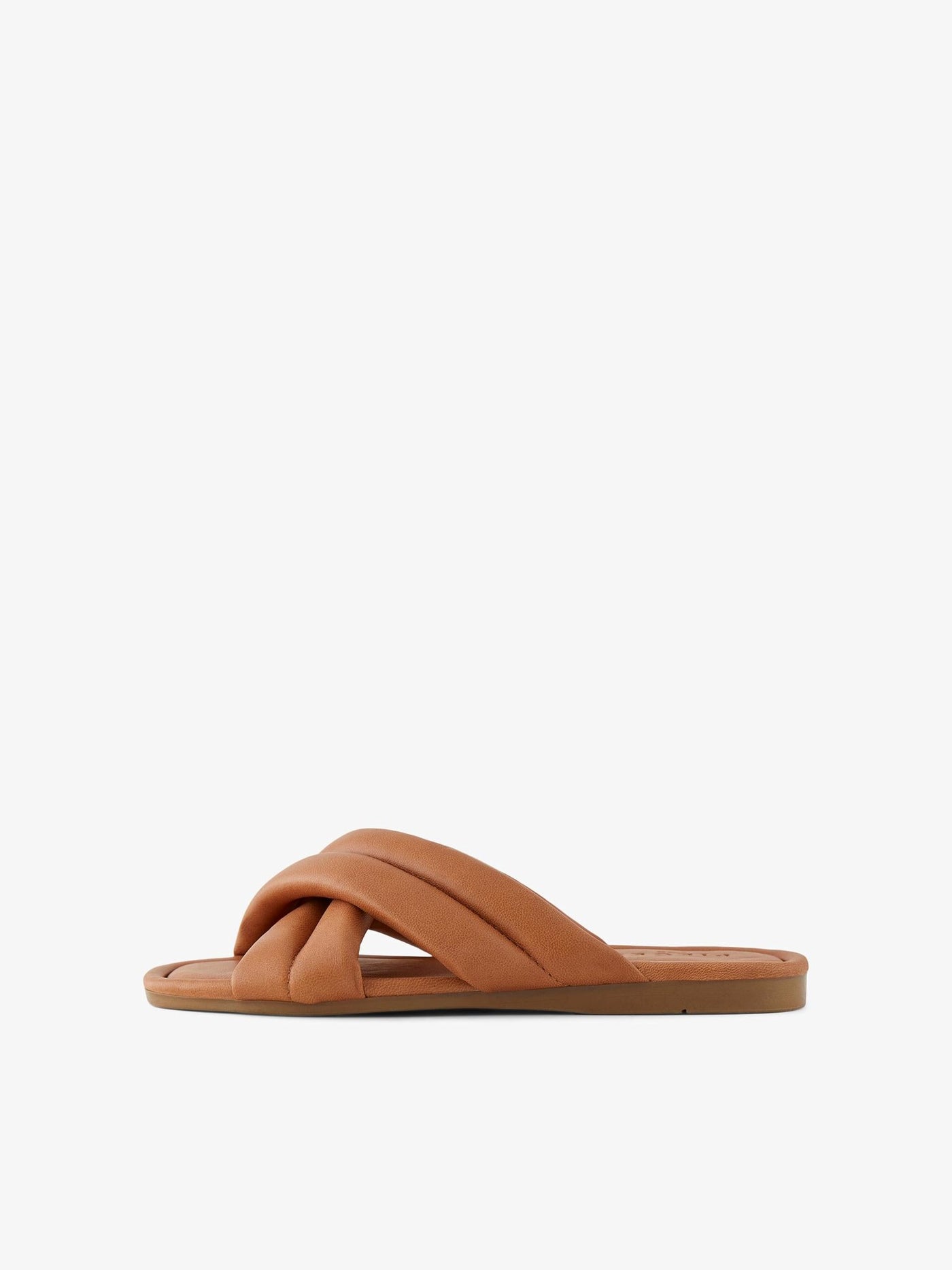 Venia Leather Sandal - Cognac - PIECES - Brown