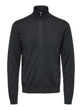 Load image into Gallery viewer, Pima cotton cardigan - Dark gray (with zipper) - Selected Homme - Grey 3
