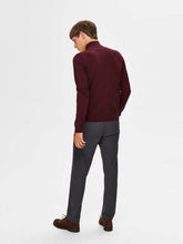 Load image into Gallery viewer, Pima cotton cardigan - Burgundy Red (with zipper) - Selected Homme - Red 3
