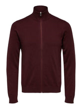 Load image into Gallery viewer, Pima cotton cardigan - Burgundy Red (with zipper) - Selected Homme - Red 2
