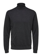 Load image into Gallery viewer, Pima cotton turtleneck sweater - Dark Gray - Selected Homme - Brown 3
