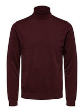 Load image into Gallery viewer, Pima cotton turtleneck sweater - Burgundy Red - Selected Homme - Red 3
