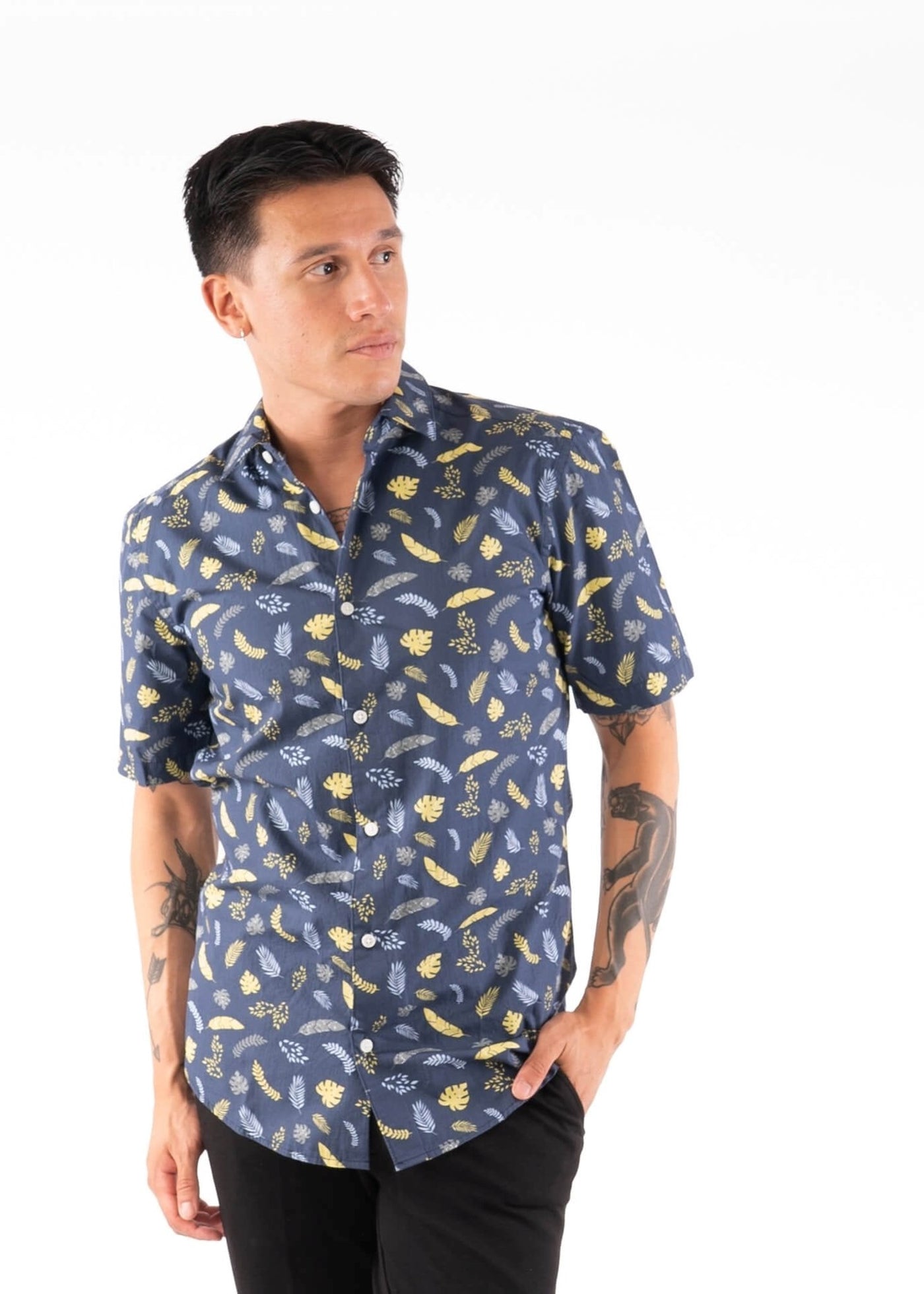 Printed short-sleeved shirt - Navy - Only & Sons - Blue 3