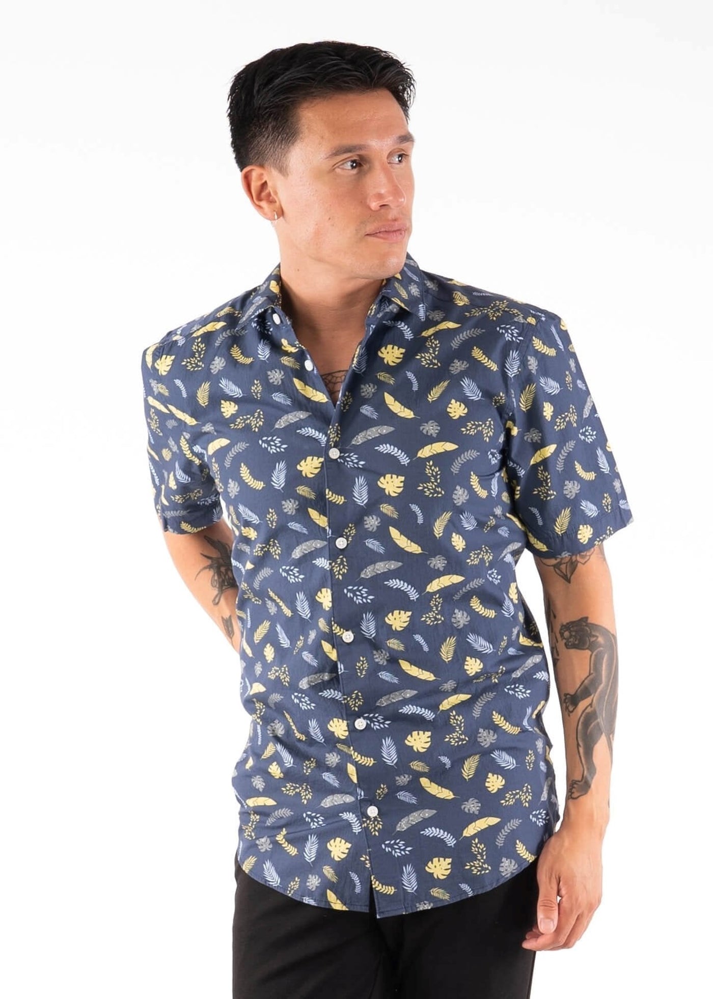 Printed short-sleeved shirt - Navy - Only & Sons - Blue 2