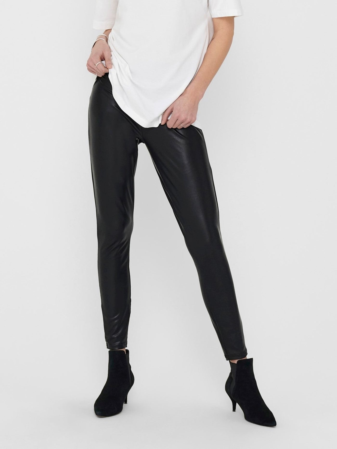 Cool Coated Leggings - Black - ONLY - Black