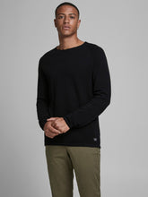 Load image into Gallery viewer, Textured knit sweater - Black - Jack &amp; Jones - Black
