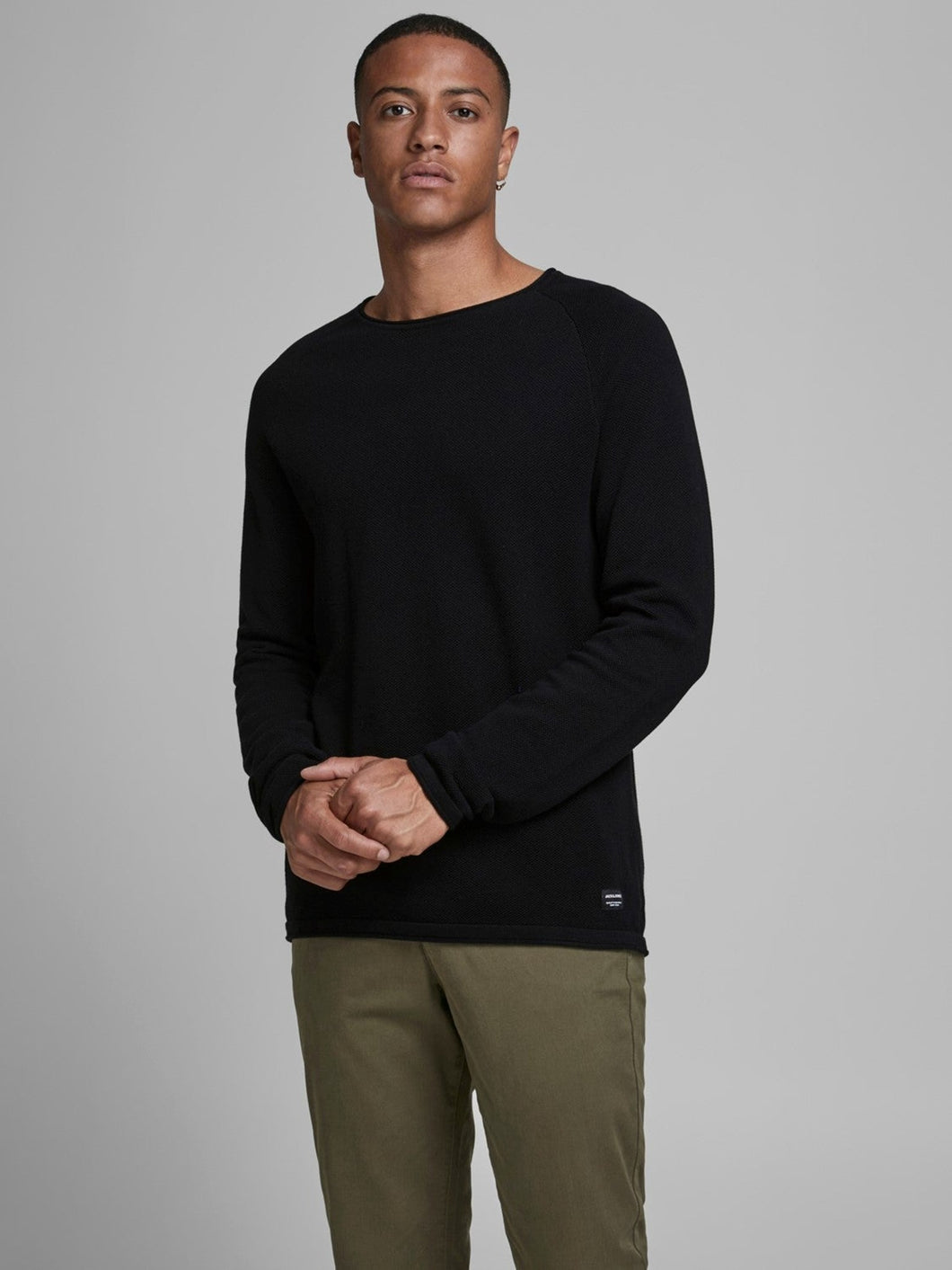 Textured knit sweater - Black - Jack & Jones - Black