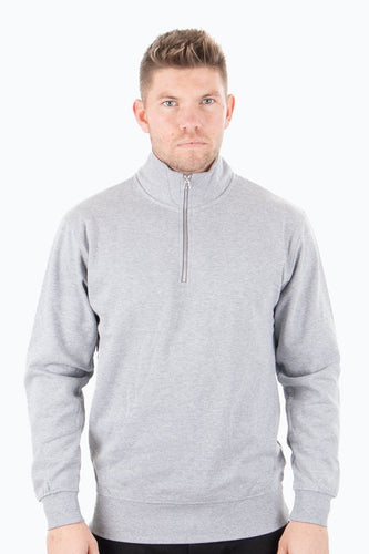 Quarter Zip sweat - Gray - TeeShoppen - Grey