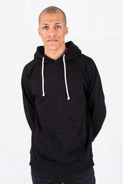 Raglan basic hoodie - Black - TeeShoppen - Black