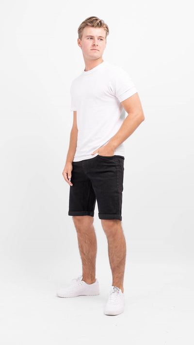 Denim Shorts - Black - TeeShoppen - Black